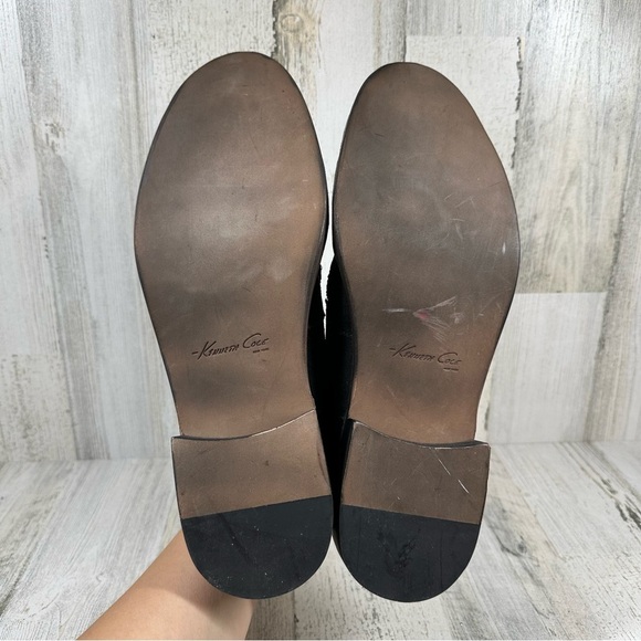 Kenneth Cole New York Black Leather Slip‎ On Flat Loafers #1382 main image 4